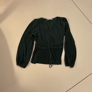 Abercrombie & Fitch Dark Green Wrap Blouse